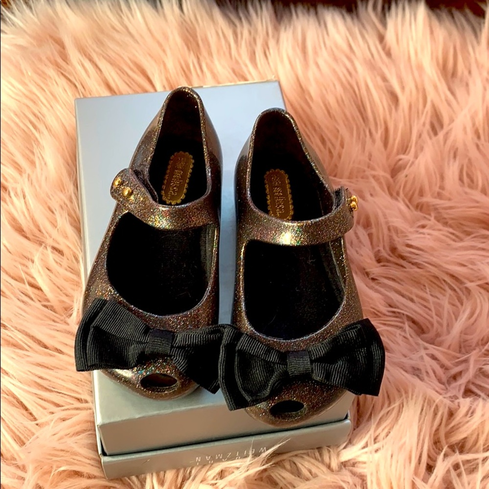 Mini Melissa multi glitter shoes